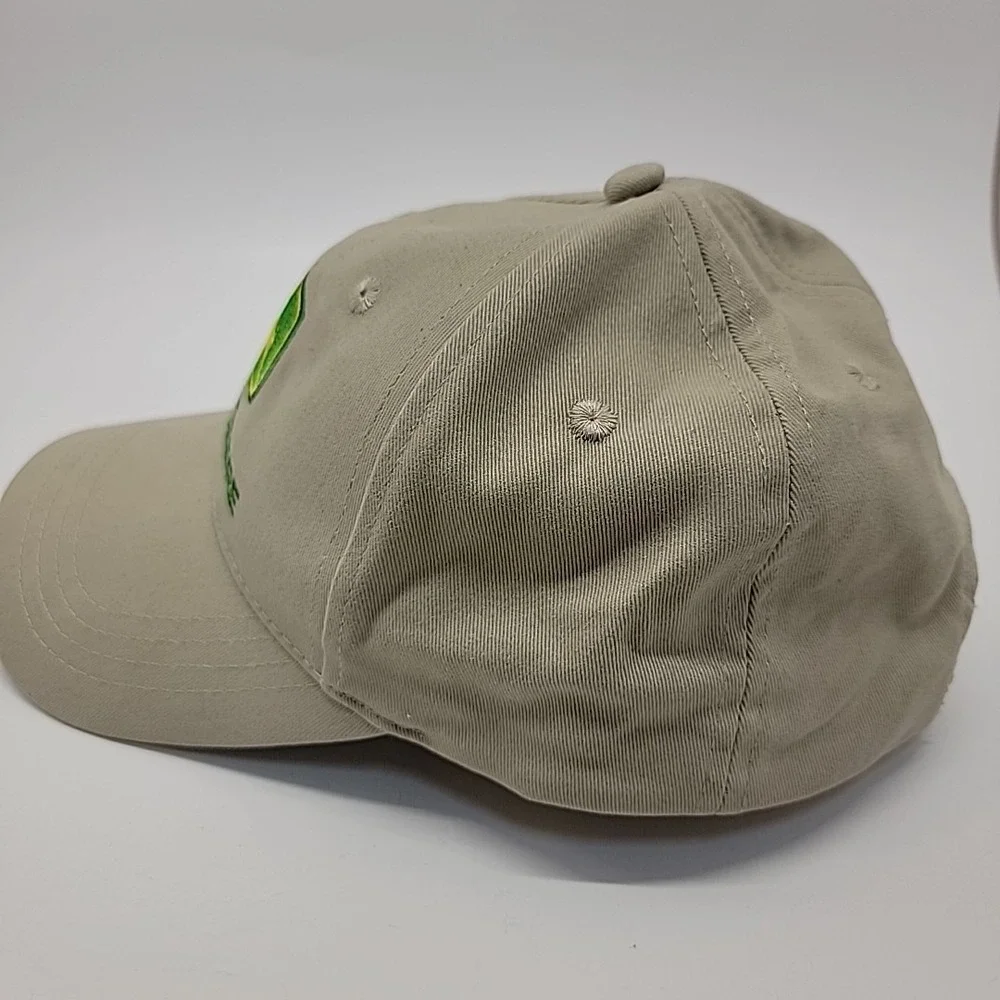 John Deere Classic Logo Hat Cap Adjustable Strap‎ Khaki Embroidered One Size